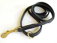Flat Leather Leash 1/2 inch w/h solid brass for Cane Corso