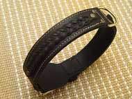 Gorgeous Wide 2 Ply Leather Dog Collar for CANE CORSO