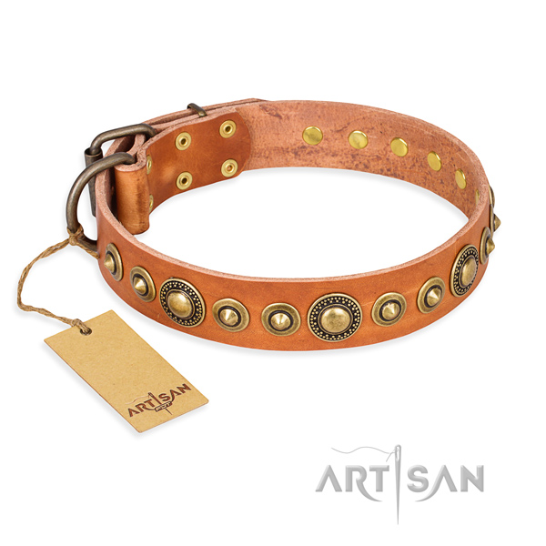Reliable genuine leather collar made for your canine