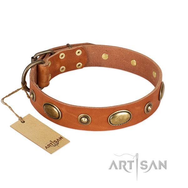 Top quality natural leather collar for your canine