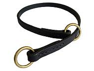 Silent leather training choke collar for Cane Corso