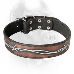 Handpainted leather collar