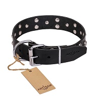 FDT Artisan 'Mystic Skulls' Decorated Leather Cane Corso Dog Collar with Skulls and Studs 1 1/2 inch (40 mm) FDT Artisan 'Mystic Skulls' Decorated Leather Cane Corso Dog Collar with Skulls and Studs 1 1/2 inch (40 mm)