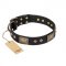 "Jewel Passion" FDT Artisan Fashionable Black Leather Cane Corso Collar