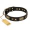 "Passion for Style and Beauty" FDT Artisan Decorated Black Leather Cane Corso Collar