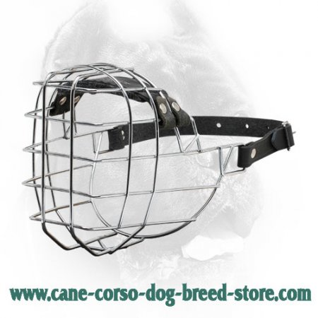 'The Silencer' Easy to Use Wire Basket Cane Corso Muzzle With One Strap