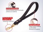 Short Leather Dog Leash for Various Activities