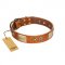 "Perfect Blend" FDT Artisan Tan Leather Cane Corso Collar 1 1/2 inch (40 mm) wide