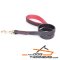 High Quality Genuine Leather Dog Leash with Red Padded Handle for Daily Use