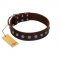 "Spring Flower" Stylish FDT Artisan Brown Leather Cane Corso Collar for Comfy Walks