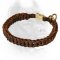 Hand-Braided Leather Choke Dog Collar with Easy Quick Release Buckle