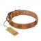 "Magic Amulet" FDT Artisan Tan Leather Cane Corso Collar with Oval Studs