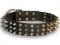 Leather Cane Corso Collar with 3 Rows of Studs and Spikes