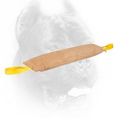 Large Stitched Leather Cane Corso Bite Tug with Handles