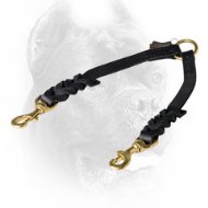 Braided Leather Cane Corso Coupler for Walking 2 Dogs