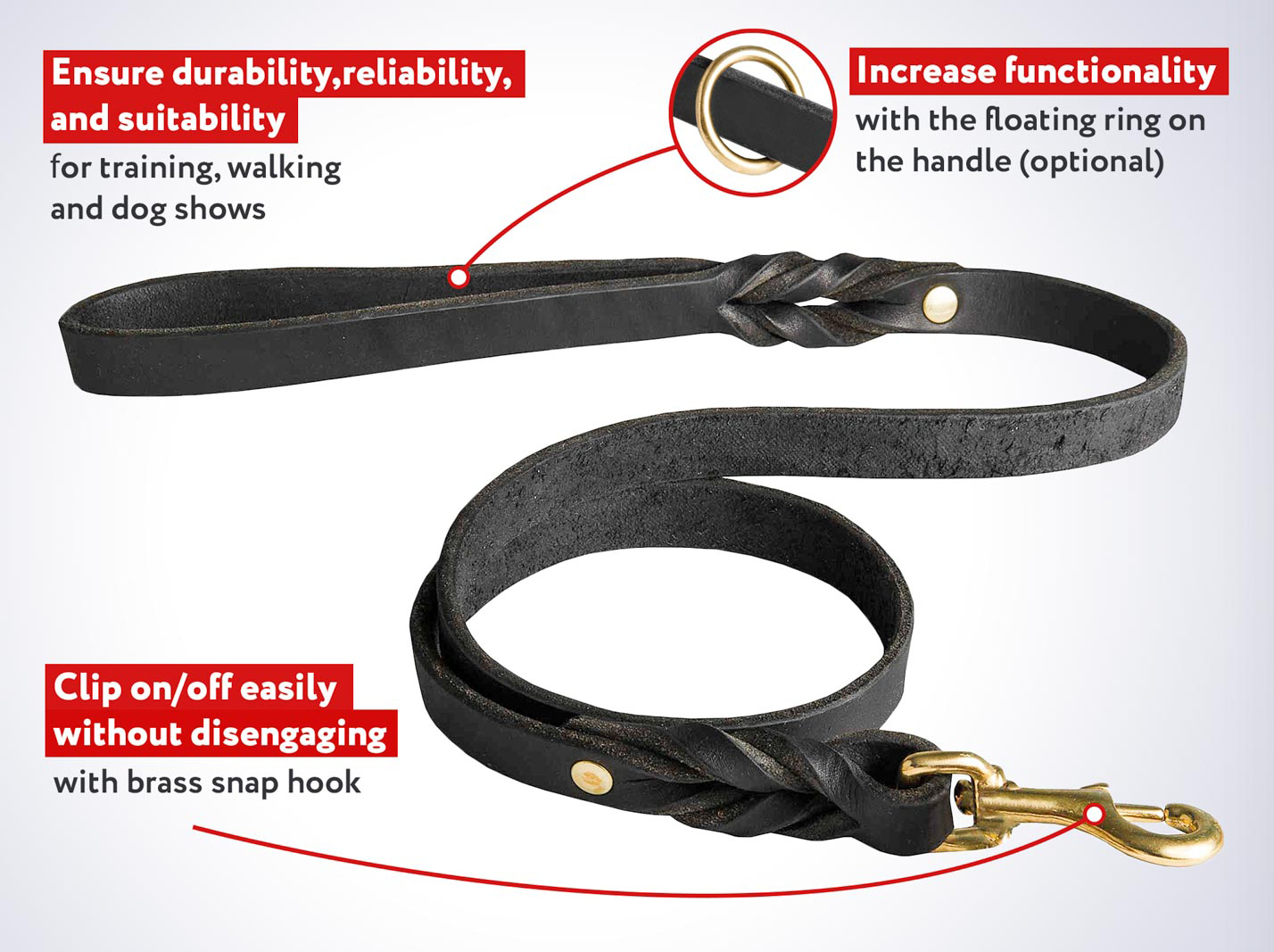 braided leather dog leash