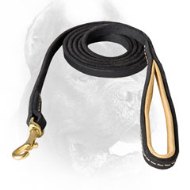 Stitched Leather Cane Corso Leash with Padded Handle