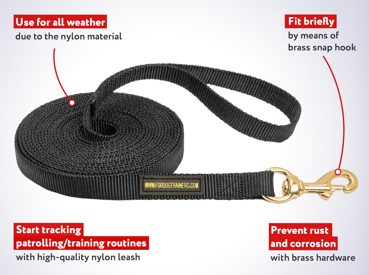 Practical Nylon Cane Corso 【Leash】 for Tracking and Walking Cane
