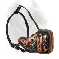 Magma Painted Leather Cane Corso Muzzle - Walking and Training