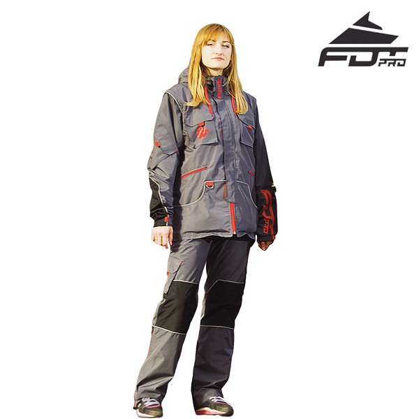Dog Tracking Suit of Grey Color with Reflective Strap for