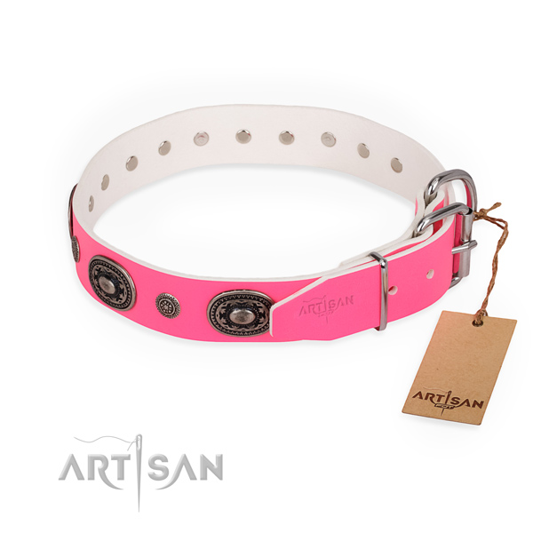 Comfortable wearing exquisite dog collar with strong fittings