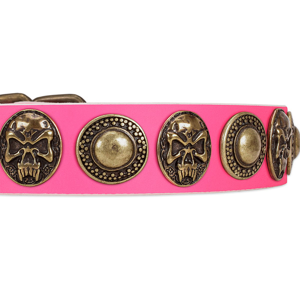 Reliable traditional buckle on full grain leather dog collar for your pet