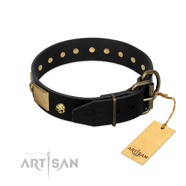 Reliable D-ring on easy wearing collar for your canine