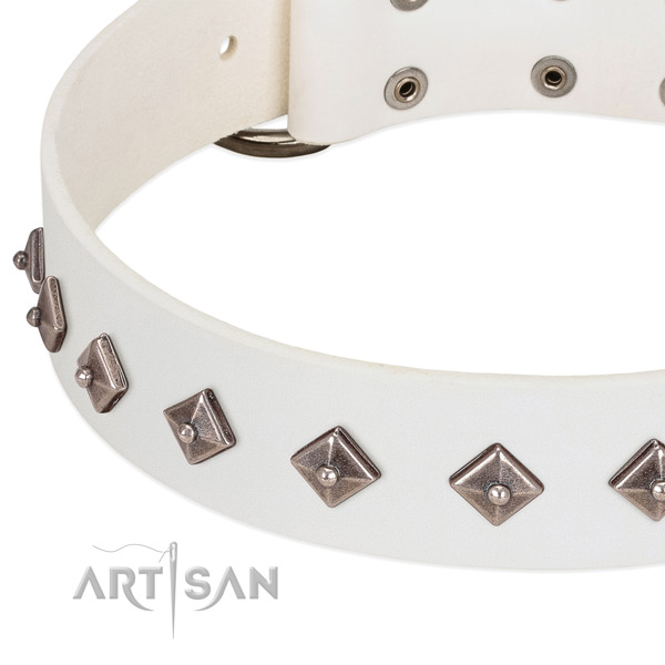 Top quality collar of full grain genuine leather for your doggie