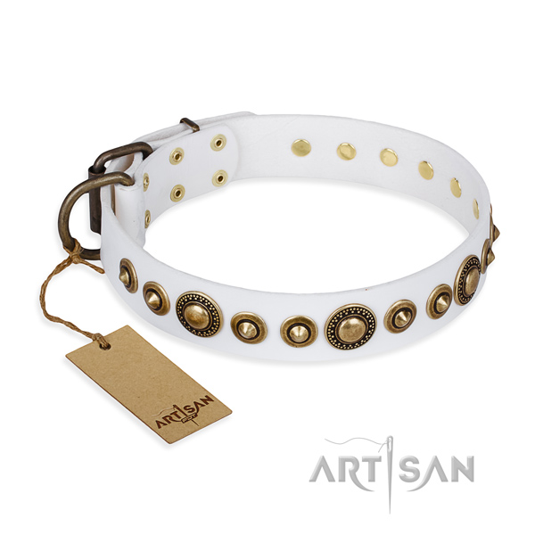 Gentle to touch full grain genuine leather collar crafted for your dog