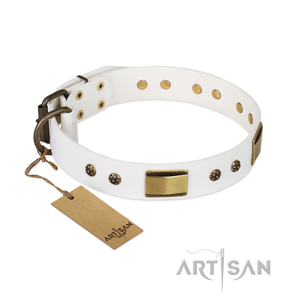 Handcrafted full grain natural leather collar for your dog