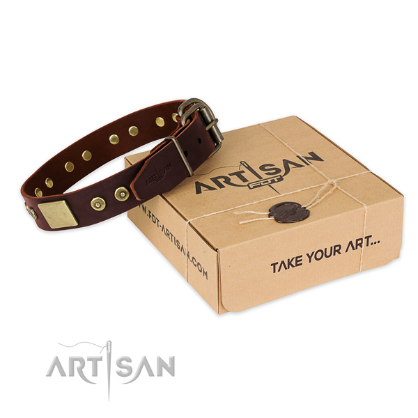 Reliable decorations on dog collar for comfortable wearing