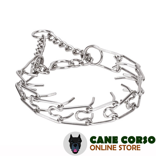 Rust proof stainless steel dog pinch collar with removable prongs