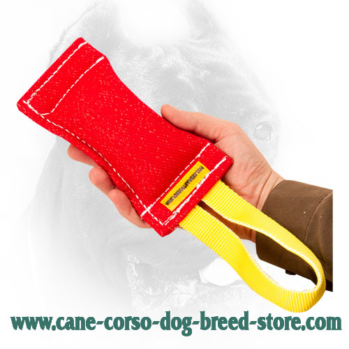 French Linen Cane Corso Bite Tug with Nylon Handle