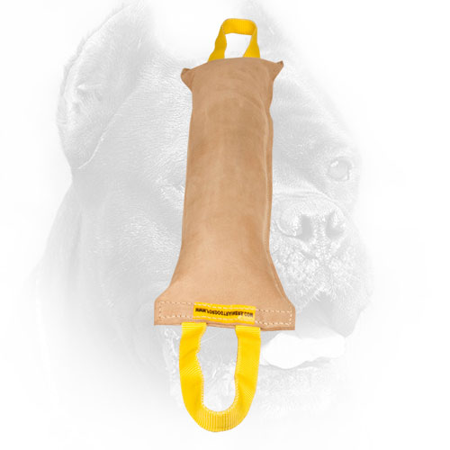 Leather Cane Corso Bite Tug with Nylon Handles