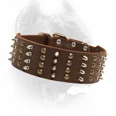 Handicraft well-made leather dog collar