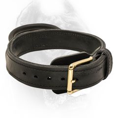 Brand leather dog collar