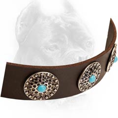 Handmade leather dog collar