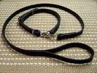 Police Leather Cane Corso Leash and Collar Combo