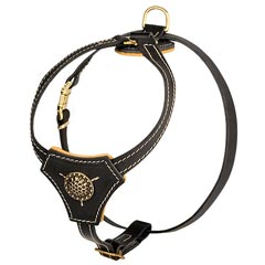 Well-built Royal handmade leather puppy harness