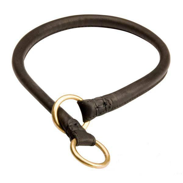 6 mm Round Leather Choke Cane Corso Collar