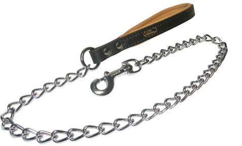 Customize Chain Lead with leather handle for Cane Corso