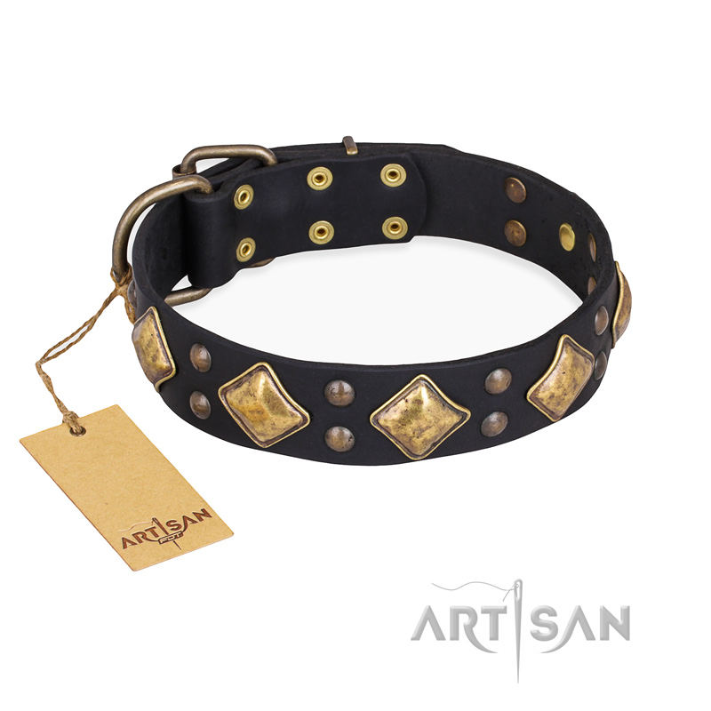 "Fancy-Schmancy" FDT Artisan Studded Leather Cane Corso Collar