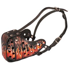 Irresistible everyday leather painted dog muzzle