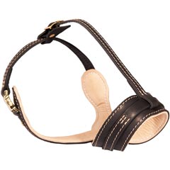 Soft nappa padded leather dog muzzle